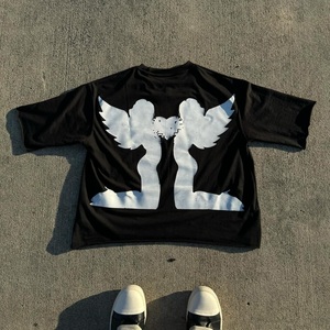 Camisetas Oversize de 2 Paneles Personalizadas, Fabricante OEM, Camiseta de Algodón con Panel en Contraste de 180g, Diseño Moderno de Streetwear para Marcas al por Mayor - Product Image 2