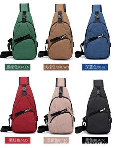 Bolso de hombro para hombre, mochila tipo bandolera, mochila cruzada para viaje, con puerto de carga USB, múltiples compartimentos, ligero, informal, a la moda - Product Image 4