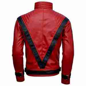 Men <b>Red</b> Genuine Leather Canvas <b>Jacket</b> Stand Collar Moto Biker Style Button Closure Slim Fit Winter Wear Front <b>Waterproof</b> - Product Image 4