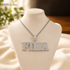 925 Silver Round And Baguette Cut Diamond Moissanite <b>Pendant</b> Luxury Themed Charm Custom Unisex Birthday Gift - Product Image 1
