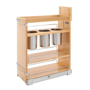 Soft Close Wood Pull Out Cabinet Organizer Slide Out Shelf Spice Rack Storage <b>Drawer</b> for Kitchen Bathroom Base Cabinets - Product Image 1