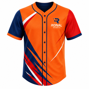 Hot Sale Winter Baseball Jersey 100% Polyester Breathable Athletic Teamwear Short Heat-Transfer Printed Custom Available All - Product Image 1