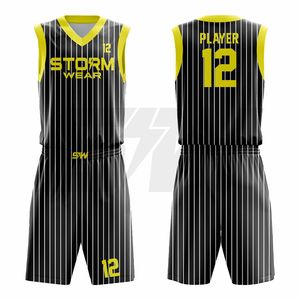 Service OEM & ODM, tenue de basket-ball personnalisée, kit complet, design de bandes sublimées de haute qualité, uniformes de basket-ball pour joueurs d'équipe - Product Image 3