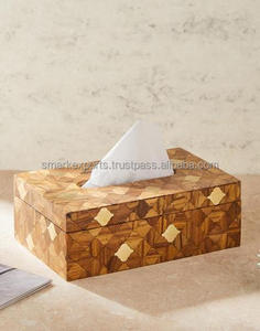 Elegant Wooden Tissue <b>Box</b> <b>with</b> Hinge <b>Lid</b> Handmade Napkin Storage Case Easy Refill Tissue Holder for Home Office Tabletop <b>Decor</b> - Product Image 2