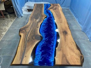 Handcrafted Solid Wood and <b>Epoxy</b> <b>Resin</b> <b>Table</b> Luxury Interior Decoration Piece Custom Live Edge <b>Epoxy</b> River <b>Table</b> - Product Image 1