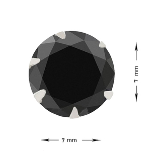 Pendientes de Plata de Ley S925 con Baño de Rodio, Zirconia Negra de Lujo de 7mm, para Mujeres y Niñas, Regalo para Bodas y Fiestas - Product Image 2