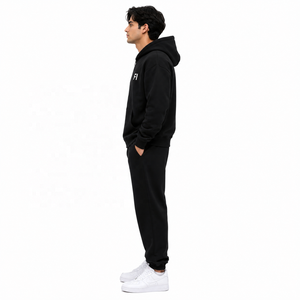 ผู้ผลิตเสื้อฮู้ดดี้ขายส่งตามสั่ง ผ้าฝ้าย 100% หนา 450GSM ชุดเซ็ตเสื้อแจ็คเก็ตซิปโอเวอร์ไซส์และกางเกงขายาวแบบ unisex รับผลิตแบบ ODM OEM - Product Image 4
