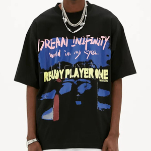 Camiseta Personalizada 100% Algodón Transpirable con Cuello Redondo para Hombre, Peso Pesado 240 gramos, Corte Regular, Diseño Casual con Hombros Caídos, Impresión DTF, Manga Corta - Product Image 1