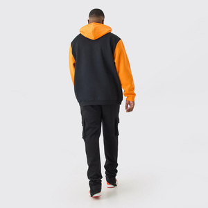 Sudadera con Capucha de Algodón Grueso de Primera Calidad, Tallas Grandes, Diseño Color Block, para Hombre, con Logotipo Personalizado Impreso, Ajuste Holgado - Product Image 2