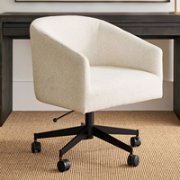 Chaise de bureau ergonomique pivotante à 360 degrés, multifonctionnelle, moderne, avec revêtement en tissu mat, finition métallique, réglable