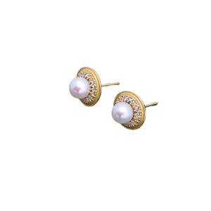 Boucles d'oreilles fines en argent pur S925 avec perle d'eau douce non centrale de 5-6 mm de couleur violet aurora, forme goutte d'eau, accessoire - Product Image 5