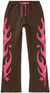 Conjunto Deportivo Personalizado de Dos Piezas, 100% Algodón Estampado, Sudadera con Capucha Extra Grande y Pantalones Jogger, Diseño de Llamas, Ropa Urbana Unisex - Product Image 3