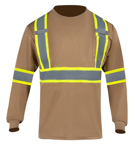 Chemise de travail unisexe haute visibilité orange, polyester, bandes réfléchissantes, poche poitrine solide, uniforme de sécurité RELICSTAR, coupe-vent - Product Image 6
