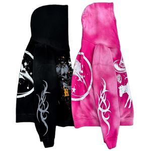 Custom Logo <b>Vintage</b> Distressed Acid Washed Loose Hoodie Men Streetwear Blank Hoodies Pullover Streetwear <b>Sweatshirts</b> For Men - Product Image 3