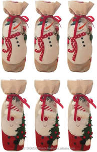 Sac cadeau pour bouteille de vin en jute 100% naturel, écologique, durable, 31 cm x 14 cm/12,2 pouces x 5,5 pouces, cordon de serrage, réutilisable, taille personnalisable pour - Product Image 3