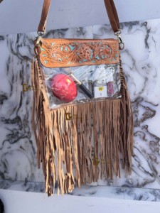 Nuevo Bolso Transparente con Flecos, Elegante Bolso de Cuero Tallado a Mano, Bolsos de Cuero Multiusos para Mujer - Product Image 2