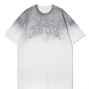 T-shirt en coton délavé pour homme, coupe oversize, col rond, style streetwear décontracté, tendance du marché américain - Product Image 6