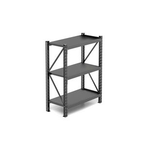 67\"W X 19.7\"D X 63\"H Heavy Duty Black Steel 3-Tier Industrial <b>Shelving</b> Rack <b>Adjustable</b> 63in <b>Unit</b> Requires Assembly - Product Image 6