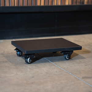 Chariot à plateforme industriel robuste 750x475mm à quatre roues mobiles en acier thermolaqué marron - Product Image 2