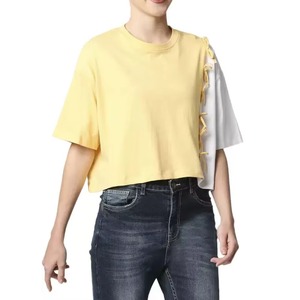 Best Manufacturing Ladies <b>Crop</b> <b>Top</b> T-Shirts for Summer Custom Logo Cotton Cropped T-Shirts on Sale Best Manufacturing Ladies - Product Image 6