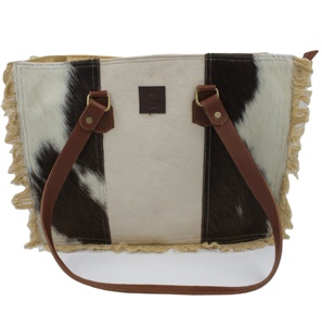 Vintage Canvas Leather Tote <b>Bag</b> Cowhide <b>Patchwork</b> Shoulder <b>Bag</b> Handmade Fringe Handbag Large Capacity Women Casual Tote - Product Image 1