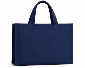 Sac fourre-tout en toile « L'aventure vous attend » grand format bleu marine avec motif montagne, sac de shopping pour usage quotidien avec poignée de transport - Product Image 6