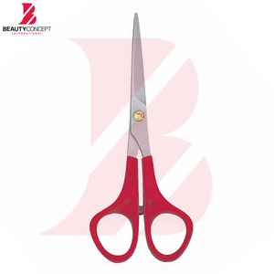 Ciseaux de coiffure professionnels à manche en plastique rouge, prix de gros, ciseaux de barbier en acier inoxydable pour salon de coiffure - Product Image 5