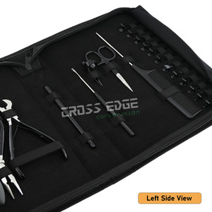 Wholesale <b>Hair</b> <b>Extension</b> Tools Kit with case Stainless Steel Keratin Bond Cutter, 2 Pliers, Scissors, <b>Ring</b>, Comb, Clips & Loop - Product Image 4