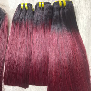 Extensiones de cabello degradado de color borgoña, textura recta, color natural humano vietnamita, precio de fábrica - Product Image 1