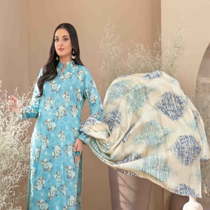 Ensemble Kurta en viscose trois pièces pour femmes Tawakkal Salwar Kameez Dupata robe indienne pour la fête vente entière du Pakistan Inde - Product Image 4