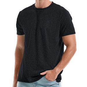 Distressed Men's Ringer T Shirt Short Sleeves With Customizable Printing Lightweight High Streetwear T Shirt Vintage Acid Wash - Product Image 1
