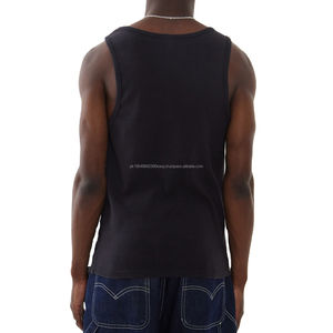 2025 Unisex Quick Dry 100% Cotton Tank <b>Tops</b> Black <b>Men's</b> Blank Promotion Bulk Clothing for <b>Men</b> breathable OEM Serviced - Product Image 6