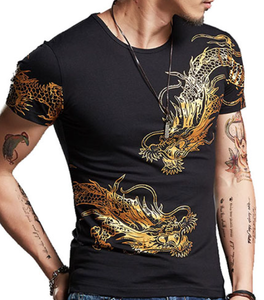 Men's Black Short Sleeve T-Shirt Oversized O-Neck Street Style Jersey Cotton Breathable Eco-Friendly Quick Dry - Product Image 6