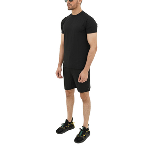 Ensemble de vêtements décontractés d'été 2026 pour hommes, respirant, 100 % coton tricoté, t-shirt à manches courtes et short assorti pour les vacances à la plage - Product Image 5