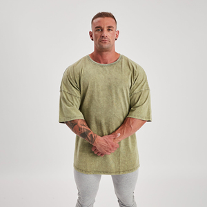 เสื้อยืดเปล่าสไตล์วินเทจแบบหนาพิเศษ คอตตอนโอเวอร์ไซส์สำหรับผู้ชาย ขายส่งเสื้อยืดเปล่าแบบย้อมสีเอซิด - Product Image 4