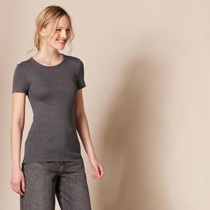 Camiseta Básica Premium de Algodón para Mujer, Tejido Suave y Transpirable, Cuello Redondo, Manga Corta, Ropa Casual para el Día a Día - Product Image 3