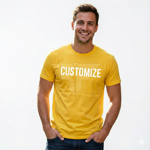 Camisetas para Hombre al Por Mayor, con Logotipo Personalizado, Cuello Redondo, 100% Algodón, Alta Calidad, Secado Rápido, Transpirables, Diseño Naranja y Negro, Estilo Ringer - Product Image 3