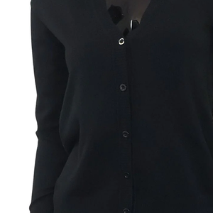 Women's Zeta <b>Black</b> Thick Cashmere <b>Cardigan</b> Sweater Winter V-Neck Basic Knitwear Custom <b>Ladies</b> <b>Pockets</b> Style Pullover Warm Wear - Product Image 4