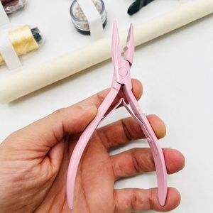Pinzas para Extensiones de Cabello con Microeslabones Color Rosa Bebé, Herramienta de Acero Inoxidable de Alta Resistencia para Extensiones de Cabello - Product Image 1