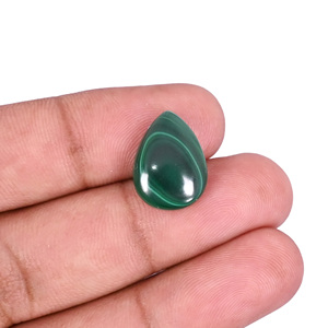 Malachite naturelle 12,66 carats 16x12mm forme poire pierre précieuse non montée - Product Image 2