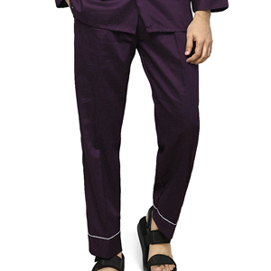 Ensemble de pyjama en coton pour homme, vêtements de nuit doux, deux pièces, haut à manches longues, pantalon long, respirant, coupe décontractée, pour la maison - Product Image 3