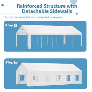 16x32FT Heavy Duty Outdoor <b>Canopy</b> Gazebo Wedding & Party <b>Tent</b> with 3 Storage Bags & Removable Sidewalls - Product Image 6