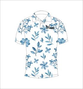 Camisa Polo para Hombre con Estampado de Hojas Azules, Manga Corta, Casual, de Verano, Ligera, con Cuello, para Golf - Product Image 3