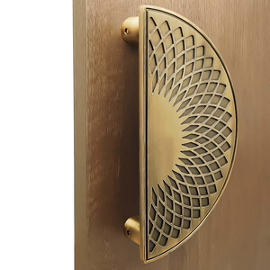 Manija Decorativa de Metal para Puerta en Forma de Media Luna, Diseño Semicircular Grande, Manija Larga de Metal para Puerta, Herraje Moderno Vintage para - Product Image 1