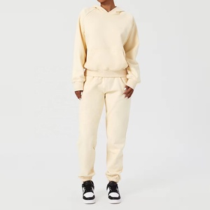 Sports de plein air 2 pièces ensemble pour femmes logo personnalisé pantalons de survêtement et sweat à capuche ensemble femmes décontracté coton/polaire unisexe survêtement - Product Image 2