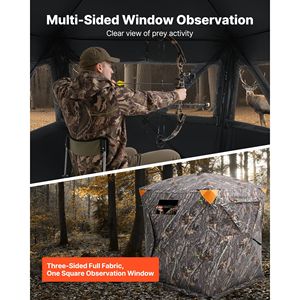 Tenda da Caccia Trasparente a 270 Gradi per 2-3 Persone, Pop-Up, con Borsa per il Trasporto, Accessorio Portatile e Resistente - Product Image 2