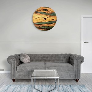 Olive Wood Wall Clock with Epoxy Resin: Handmade Rustic Decor - Product Image 4
