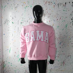 Sweat-shirt à col montant BAMA PINK 100% BLANC avec broderie appliquée, col large, URBAN PRODUCTIONS - Product Image 3