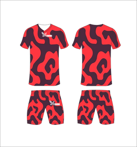Conjunto de Uniforme de Fútbol Personalizado con Sublimación de Camuflaje Rojo, Conjuntos de Entrenamiento de Fútbol Transpirables para Hombre, Conjuntos Deportivos de Secado Rápido al por Mayor para Equipos - Product Image 3