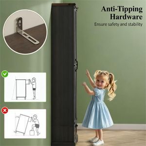 Mobiletto Nero per Stoviglie, Elegante Arredo per Cucina e Soggiorno - Product Image 4